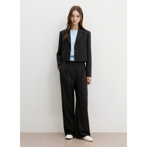 시스티나 [25 S/S][SET] 정장 크롭 자켓 와이드 팬츠 세트