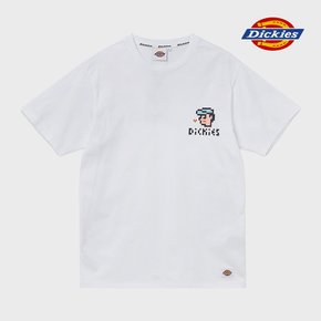 [공식] 디키즈 싱글 저지 레귤러핏 픽셀 그래픽 반팔 티셔츠 White