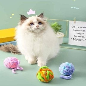 고양이 털실공 장난감 고양이공굴리기 고양이공놀이 솜털공