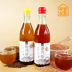 [바로배송] [우량상회] 저온압착 깨끗한 방앗간 참기름 350ml + 들기름 350ml