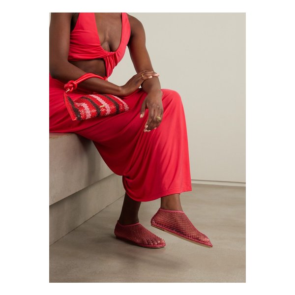 크리스토퍼 에스버 미넷 크리스탈 장식 메쉬 발레리나 플랫 슈즈 1647597337160653