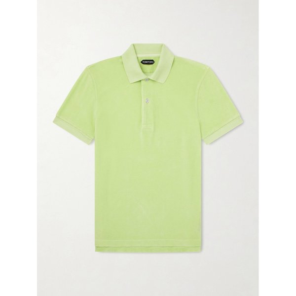 슬림핏 코튼 블렌드 테리 폴로 셔츠 46376663163003396