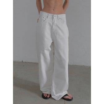 그노노이 에쿠르 와이드 코튼 데님 진(White)