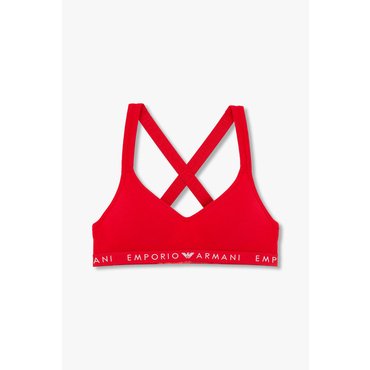 EMPORIO ARMANI 여성 로고 밴딩 패디드 브라렛 브라(0824381521)