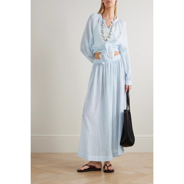 렘렘 프레이 코튼 미디 스커트 46376663162978089