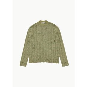 호프 24SS UNDERGROUND SWEATER IN GREEN MELANGE