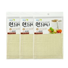 바른생활 면주머니(소 15x17cm)-3개 찜시트 찜기깔개 면보