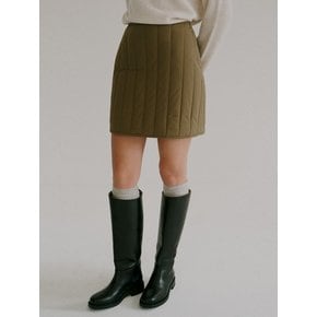 quilting mini skirt  (olive)