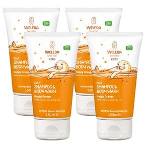 Weleda 벨레다 키즈 해피오렌지 2in1 샴푸 앤 바디워시 150ml 4개