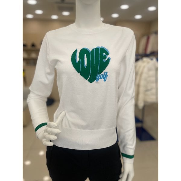 [여주점] 여성 원포인트 라운드 스웨터 GQ122LKP11 WHTE