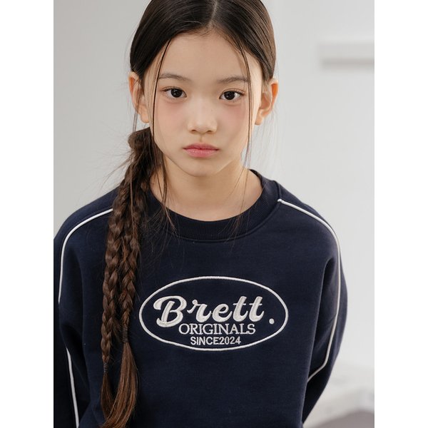 브렛 파이핑 세미크롭 스웻셔츠