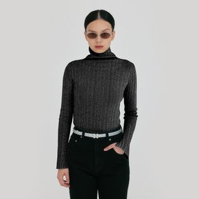 ZOUQ Slim-fit Turtle Neck Knit Top - Grey