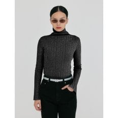 ZOUQ Slim-fit Turtle Neck Knit Top - Grey