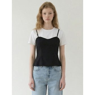 스테이위드미 페플럼 뷔스티에 탑_BLACK