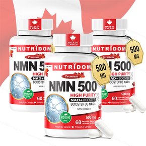 뉴트리돔 캐나다 NMN 500mg 60캡슐x3개