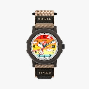 피너츠 캠퍼 스누피 스키 인디글로 야광시계 38mm