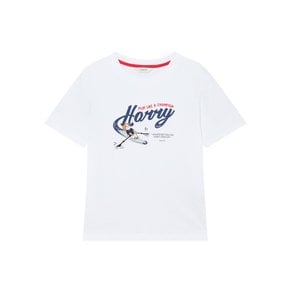 [24SS] [HAZZYS HARRY] PLAY LIKE A CHAMPION 로잉 화이트 티셔  HSTS4BL62WT