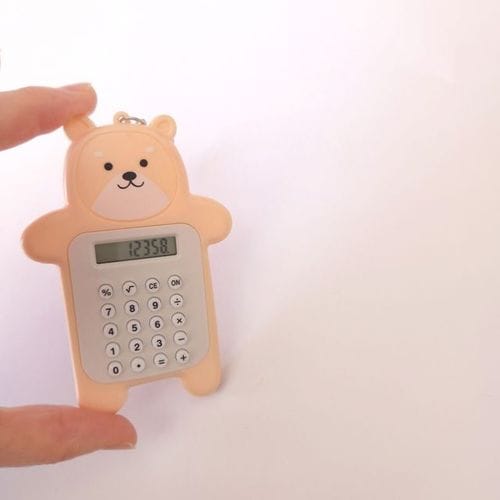 미니 계산기 베어 크림베이지