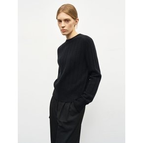 RIBBED CASHMERE SWEATER_BLACK