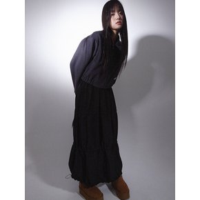 GISELLE SKIRT IN BLACK(셔링 롱 스커트)