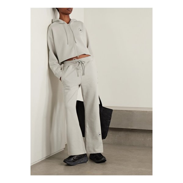 바이스텔라매카트니 크롭  코튼 혼방 저지 후디 그레이 그린 46376663162951400