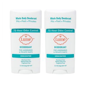 [해외직구]루메 데오드란트 무향 스틱 62g 2팩/ Lume Deodorant Unscented Stick 2.2oz