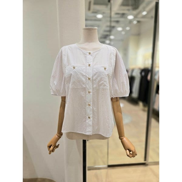 [부산점] 라운드넥 소매볼륨 블라우스(PR2WB00082)