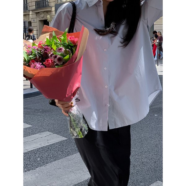 보쥬 박시셔츠_FOG BLUE