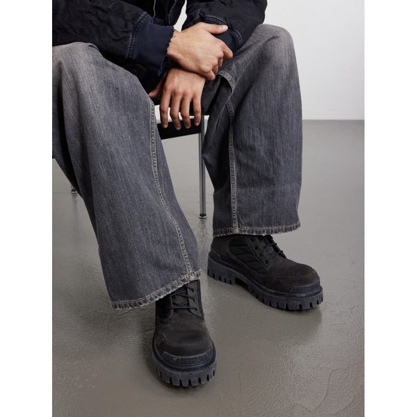 누벅 트리밍 스웨이드 레이스업 부츠 46376663163056862