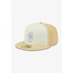 뉴에라 59FIFTY SEAM 스티치 시애틀 MARINERS 볼캡 야구 골프 모자 - 베이지 6739753