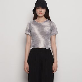 W210 water printing crop half t grey