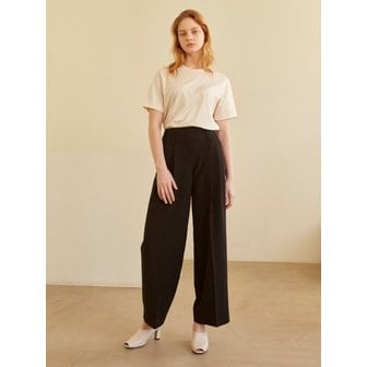 모한 19SS TWO TUCK WIDE TROUSER BLACK