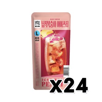  유어스 납작복숭아아이스티 L 아이스파우치음료 340ml x 24개