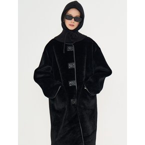 MET shearling fur long mustang black