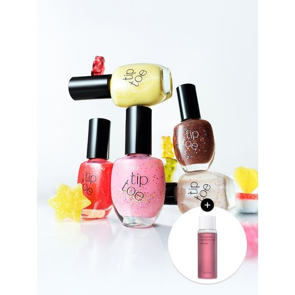 [1+1] 시럽 글리터 네일 폴리쉬 (11 Colors) + 네일 리무버 증정