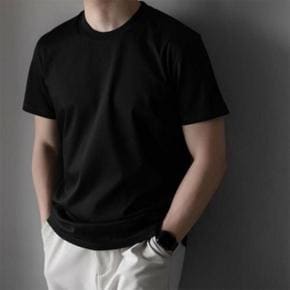 /이룸 편안 캐주얼룩 심플 반팔티셔츠 오버핏 라운드