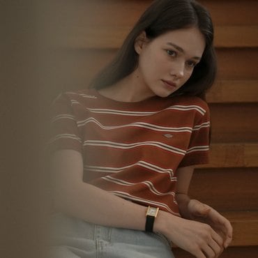 틸아이다이 Multi stripe cotton t-shirt_Brown