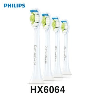 필립스 HX-6064 소닉케어 다이아몬드클린 칫솔모  HX6064 스탠다드 Optimal White/블랙 택1