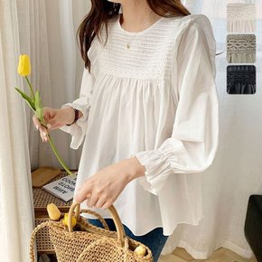 리어민 프릴 블라우스