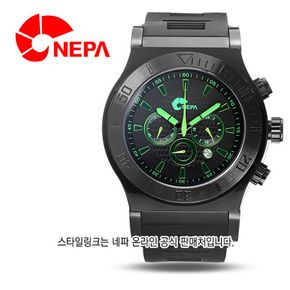 [온라인공식판매처] NEPA 네파 크로노그래프 스포츠 우레탄시계 N3035-BK/GREEN