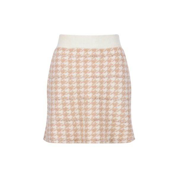 하운드 투스 체크 밴딩 스커트 MK3SS006_IVO