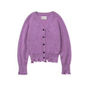 MOHAIR DESTROYED CARDIGAN [LIGHT PURPLE]