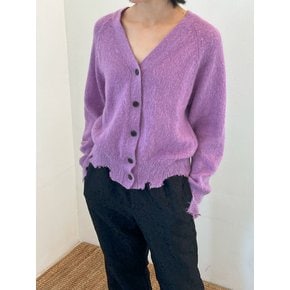 MOHAIR DESTROYED CARDIGAN [LIGHT PURPLE]