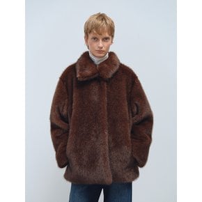 TFW HIGH NECK ECO FUR HALF JACKET_2COLORS