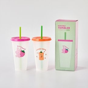 [버터샵] 스윗스윗 스크래빗 시럽베어 리유저블 텀블러 700ml 2P SET