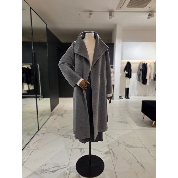 [여주점] 캐시미어 단추포인트 하이넥 벨티드 롱코트 S254MSG418