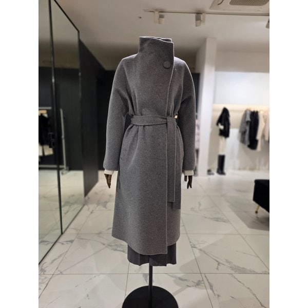 [여주점] 캐시미어 단추포인트 하이넥 벨티드 롱코트 S254MSG418