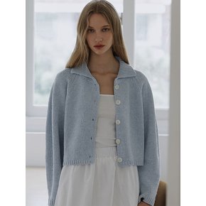 Raglan Volume Wool Cardigan [Sky Blue]