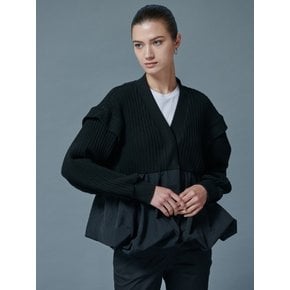 Marie Volume Knit Cardigan [Black]