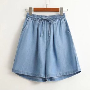 제오스 썸머 밴딩 4부 데님 팬츠